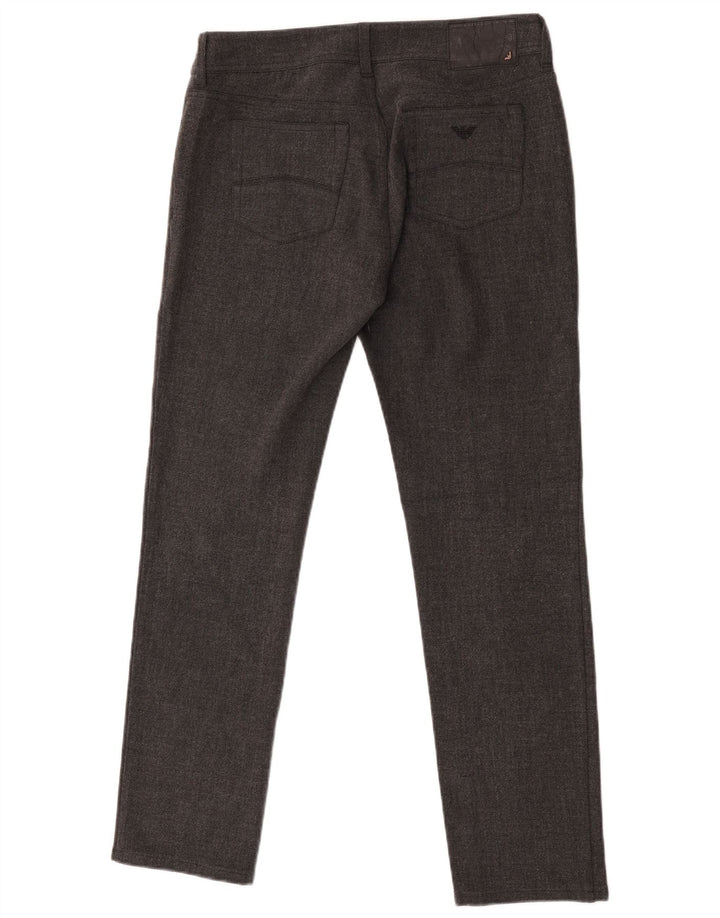 Armani Herren Slim Fit Freizeithose W28 L29 Grau Polyester