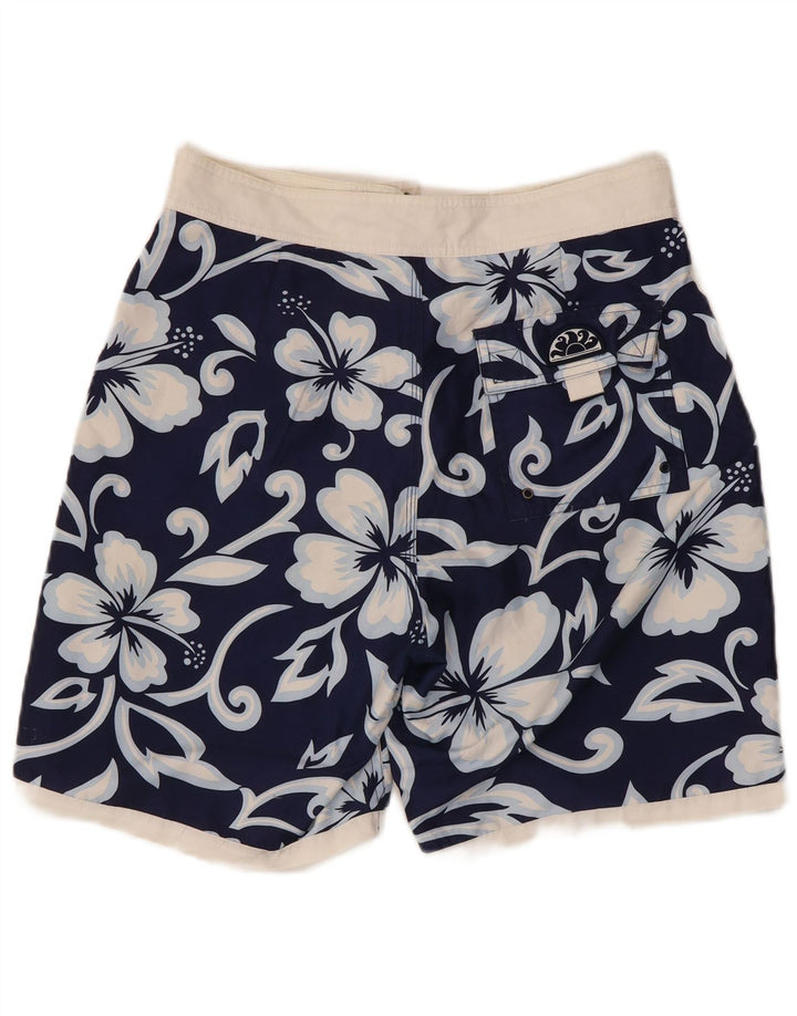 Sundek Herren-Badeshorts W32 Marineblaues Blumenmuster aus Polyester