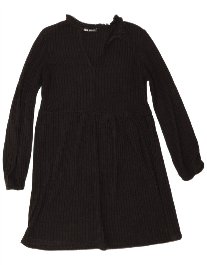 Zara Damen Pulloverkleid UK 10 Small Schwarz