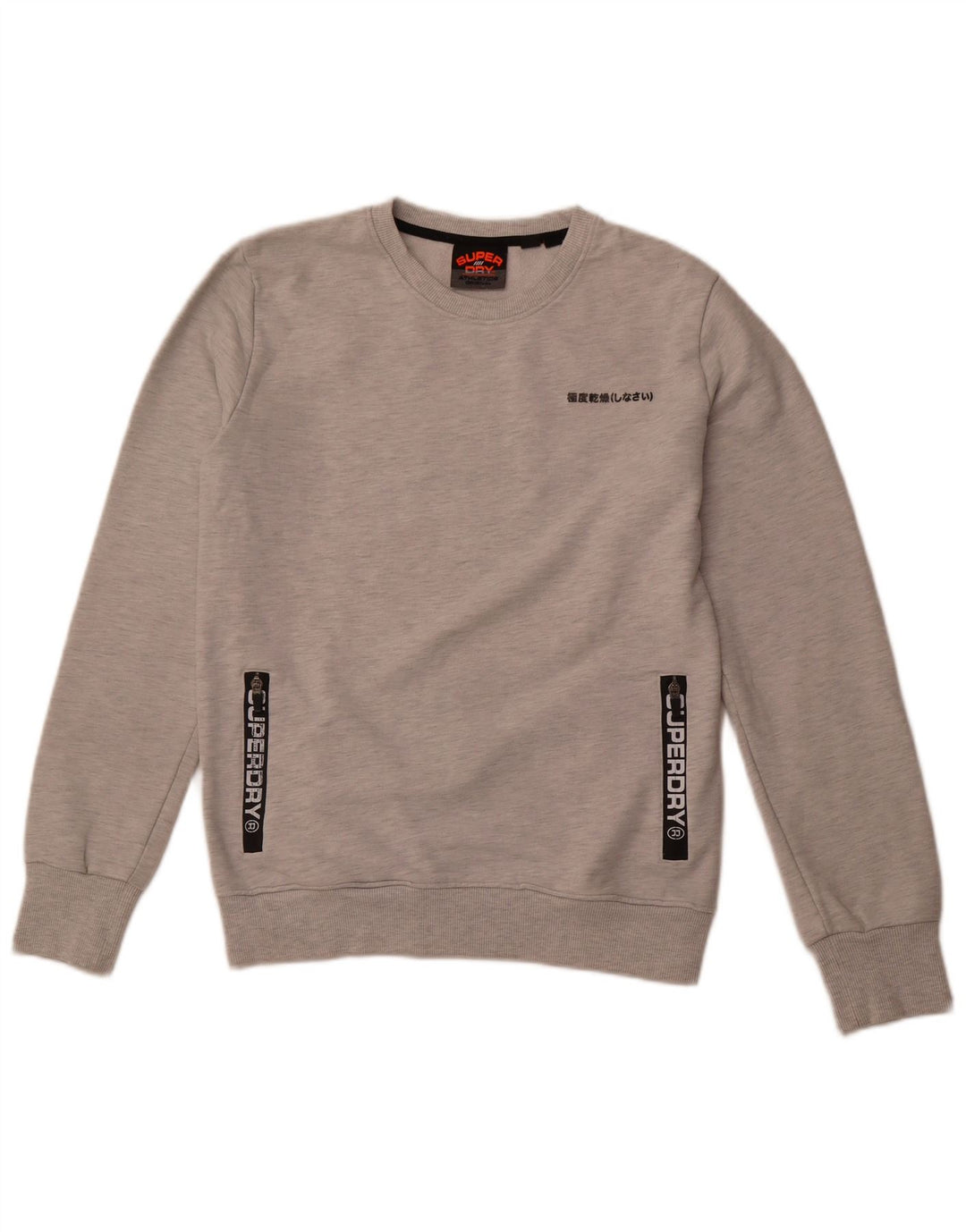 SUPERDRY Herren-Sweatshirt mit Grafik, Größe L, aus grauer Baumwolle