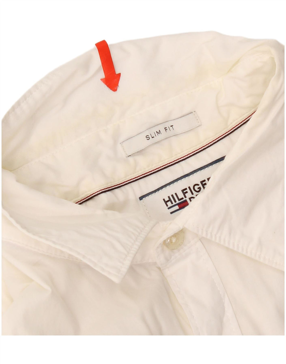 Tommy Hilfiger Herren Kurzarm-Slim-Fit-Hemd aus mittelweißer Baumwolle