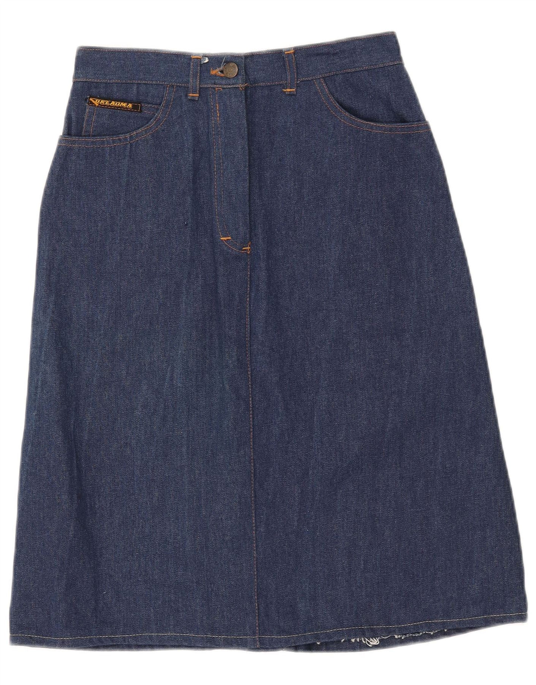OKLAHOMA Damen-Jeansrock mit hoher Taille, Größe 46, Größe L W27, Blau