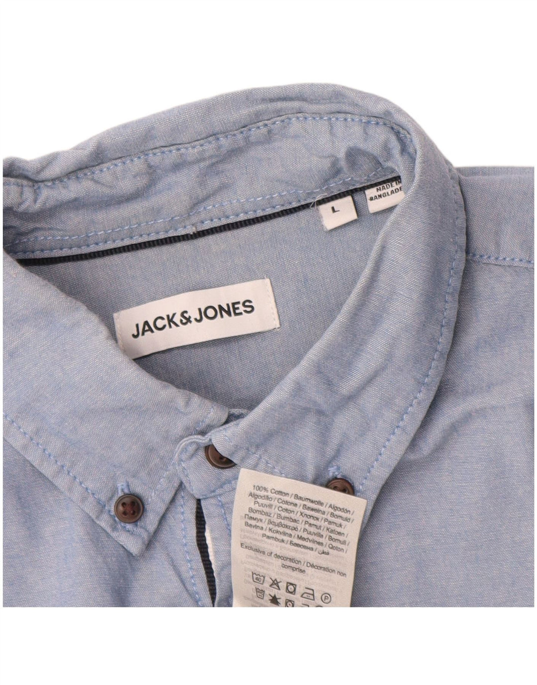 Jack & Jones Herrenhemd, groß, aus blauer Baumwolle