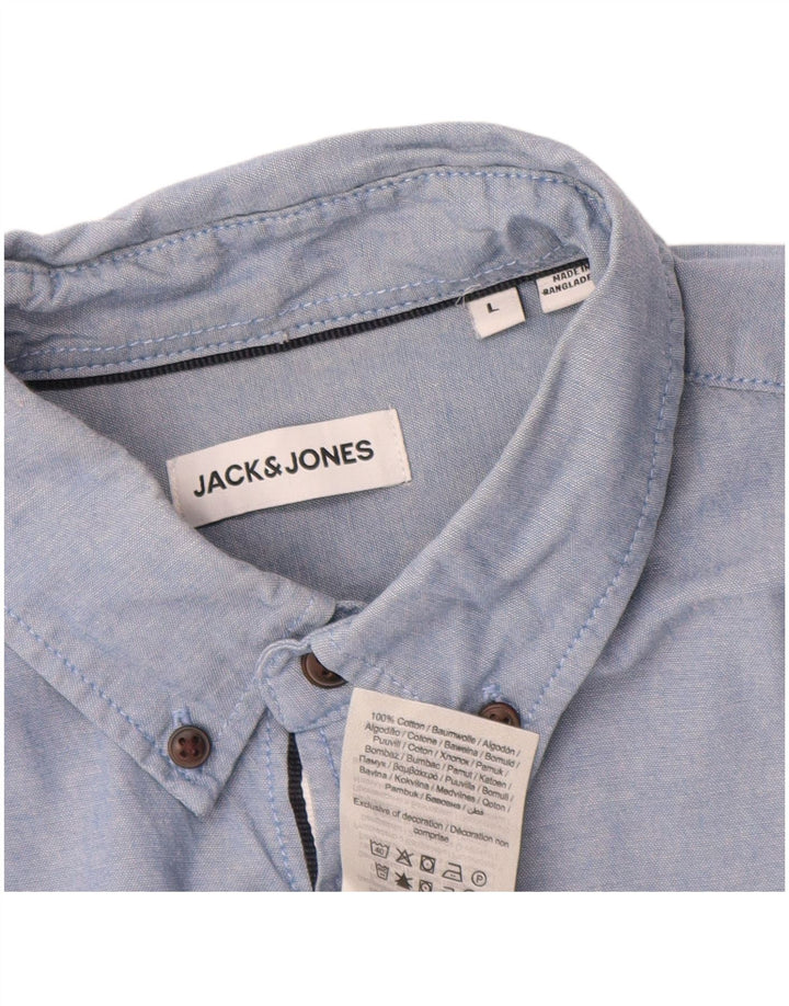 Jack & Jones Herrenhemd, groß, aus blauer Baumwolle