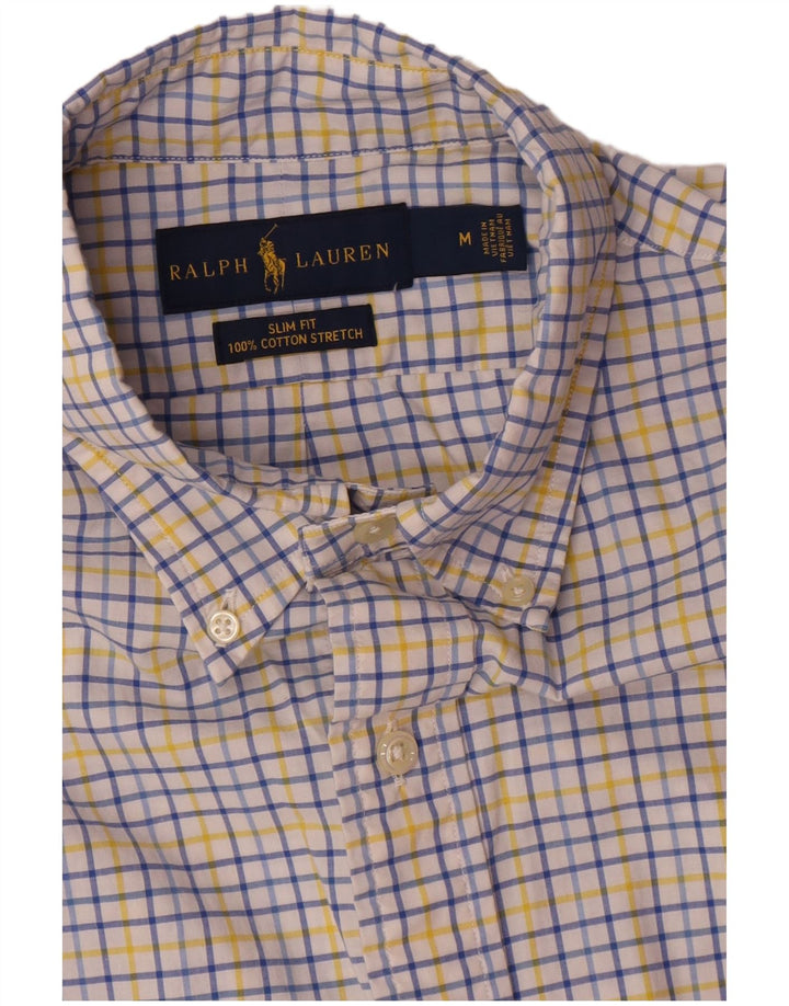 Ralph Lauren Slim-Fit-Hemd für Herren, mittelweiß, kariert, Baumwolle