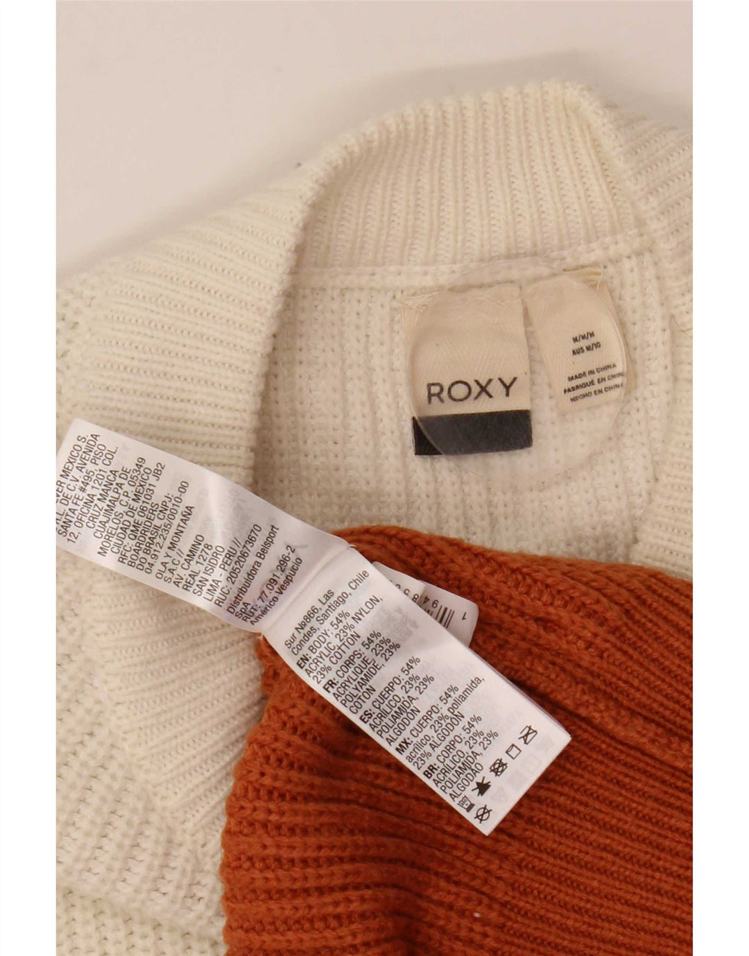Roxy Damen-Pullover mit U-Boot-Ausschnitt, Größe M, mehrfarbig, Farbblock