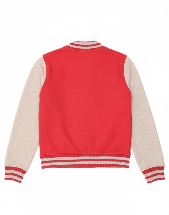 Superdry Damen Varsity Jacke UK 10 Small Rot Colourblock Baumwolle