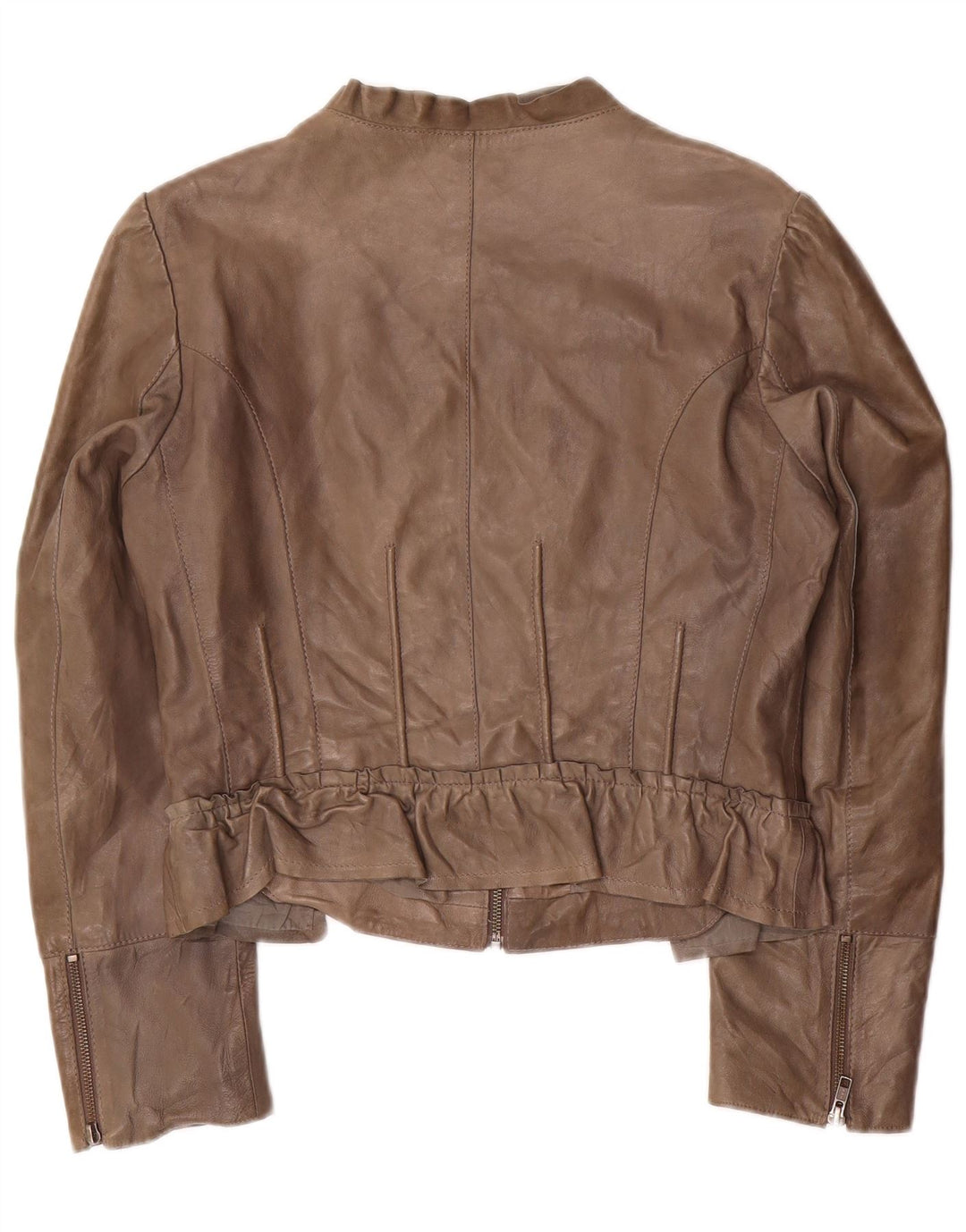 Penny Black Damen Crop Lederjacke UK 14 Großes graues Leder