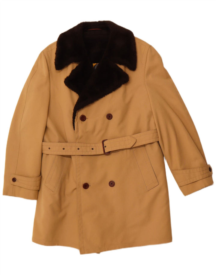 DIOLEN Herren Sherpa Zweireiher Mantel UK 38 Mittelbraun Synthetik