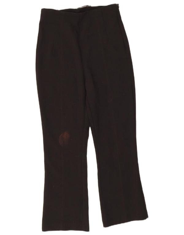 Zara Damen Bootcut-Hose mit kurzem Schnitt, W26, L23, Schwarz
