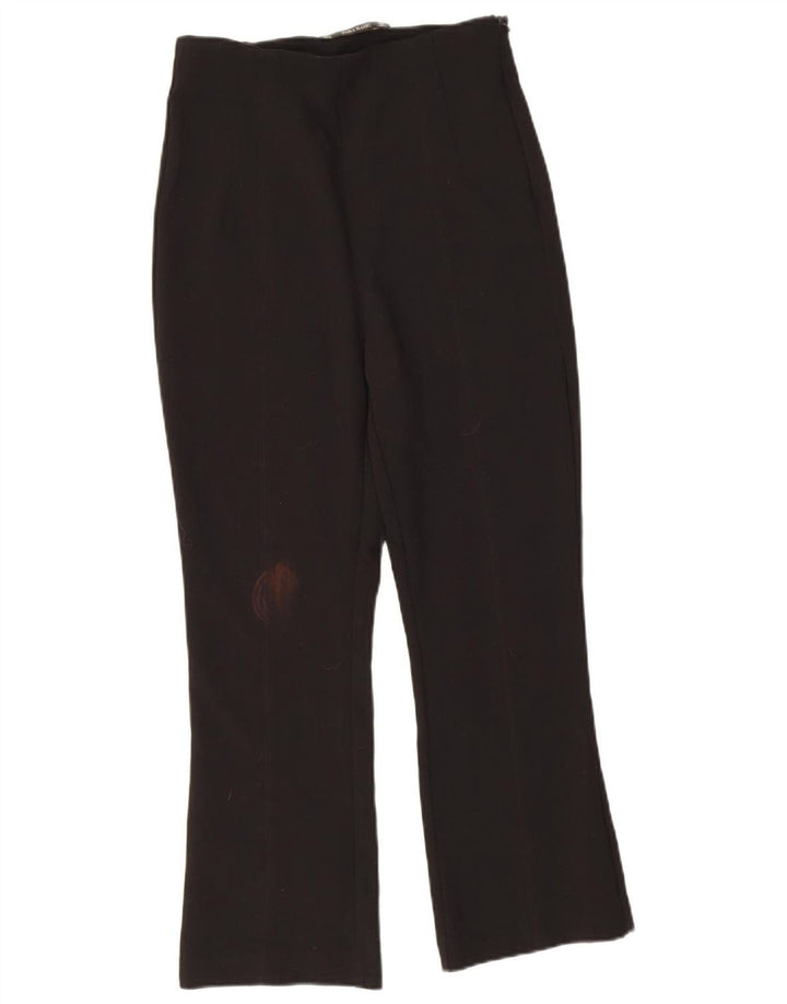 Zara Damen Bootcut-Hose mit kurzem Schnitt, W26, L23, Schwarz