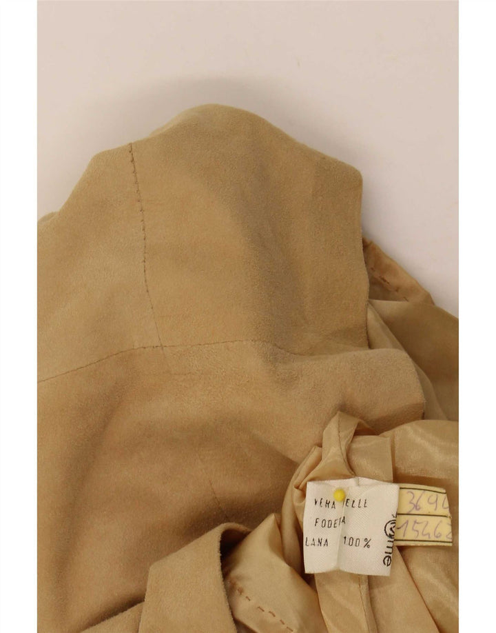 Vintage Damen Wildlederrock W30 Medium Beige Leder