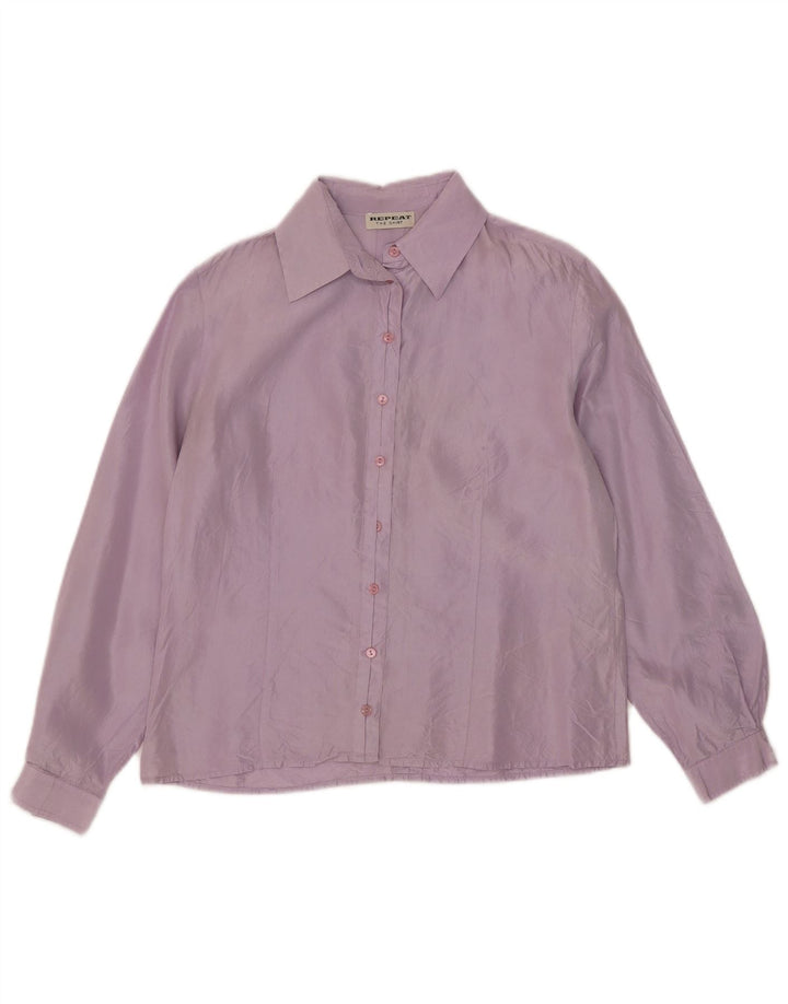 Repeat Damen-Hemdbluse, EU 38, mittelviolette Seide