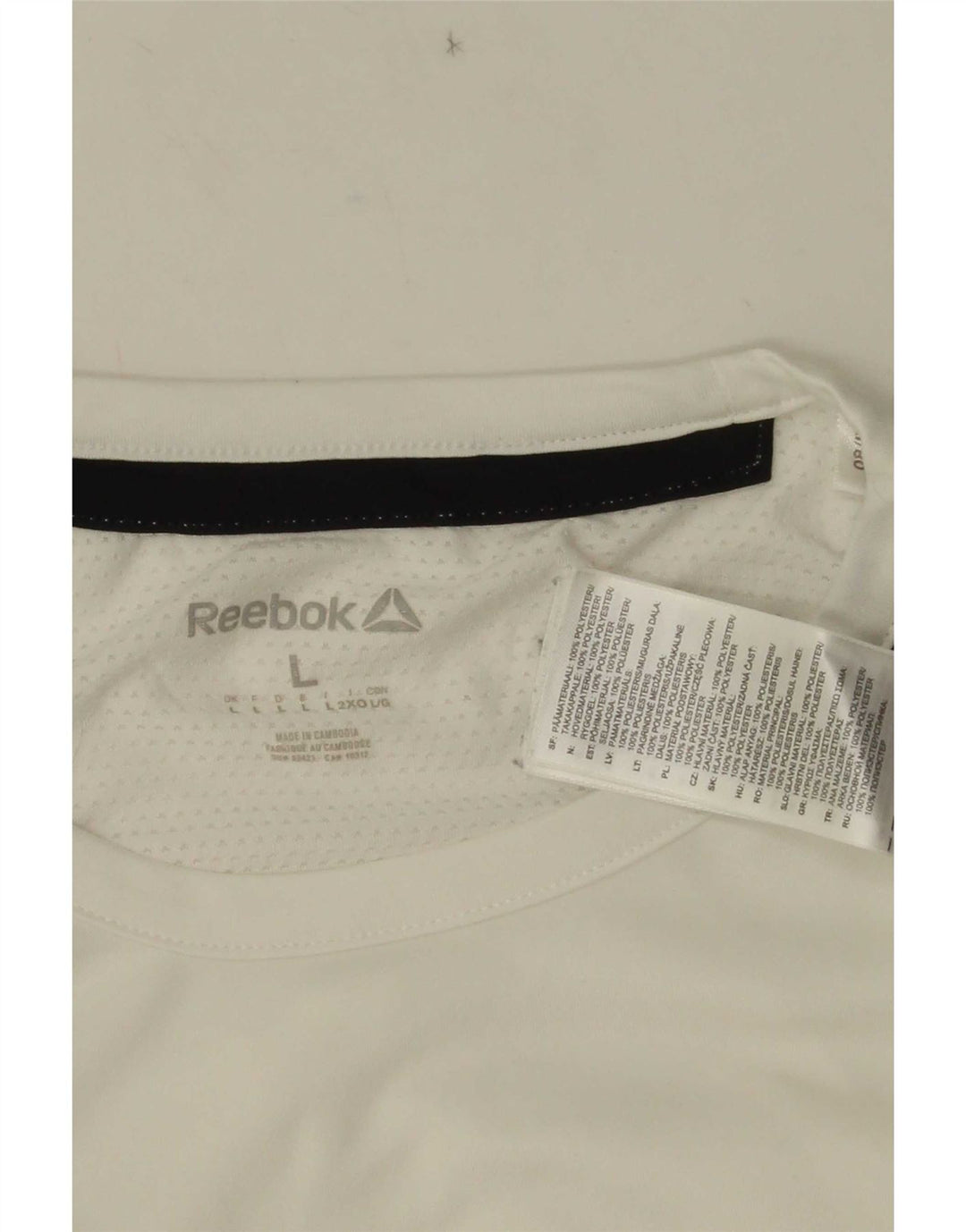 Reebok Herren T-Shirt Top Large Weiß Colourblock Polyester