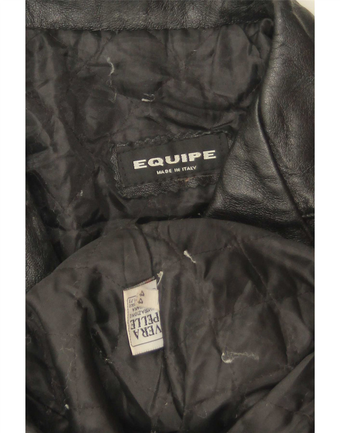 Equipe Damen 3-Knopf-Lederblazer IT 44 Mittelschwarzes Leder