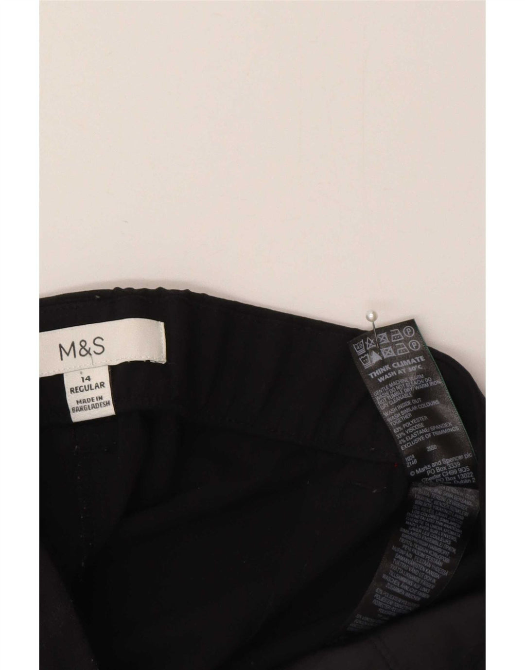 Marks & Spencer Damen Reguläre Anzughose UK 14 Medium W32 L29 Schwarz