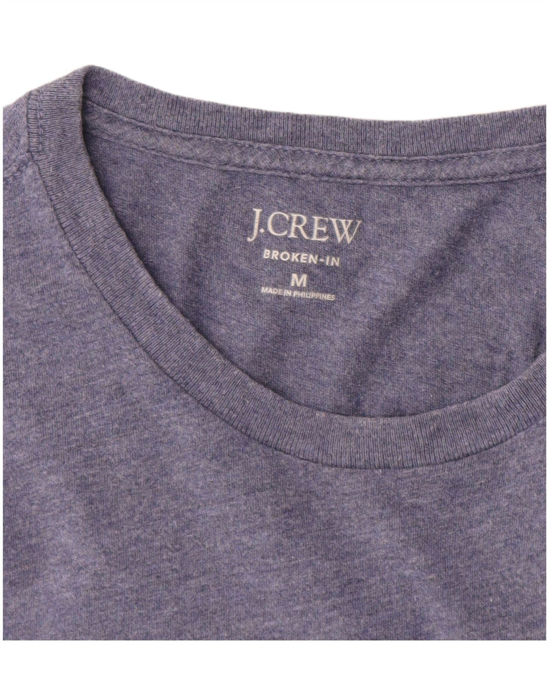 J. Crew Damen Broken In T-Shirt-Oberteil aus mittelblau gesprenkelter Baumwolle