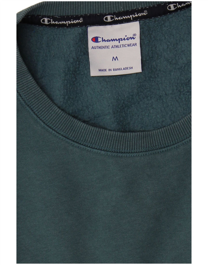 Champion Womens Graphic Sweatshirt Pullover UK 14 Mittelblaue Baumwolle