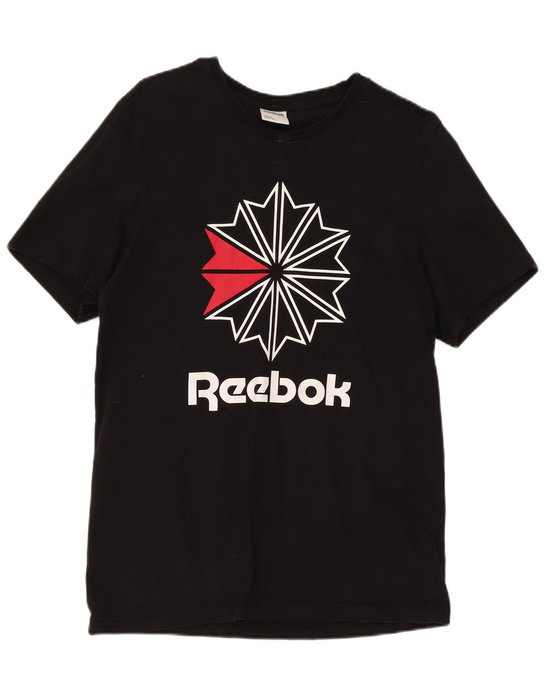 Reebok Herren Graphic T-Shirt Top Large Schwarz Baumwolle