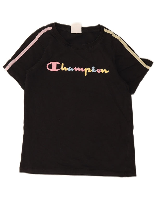 Champion T-Shirt mit Grafik für Mädchen, 11–12 Jahre, Größe L, Schwarz