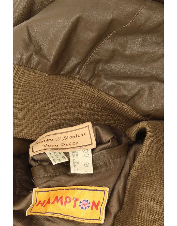 Vintage Herren Lederjacke UK 38 Medium Khaki Leder