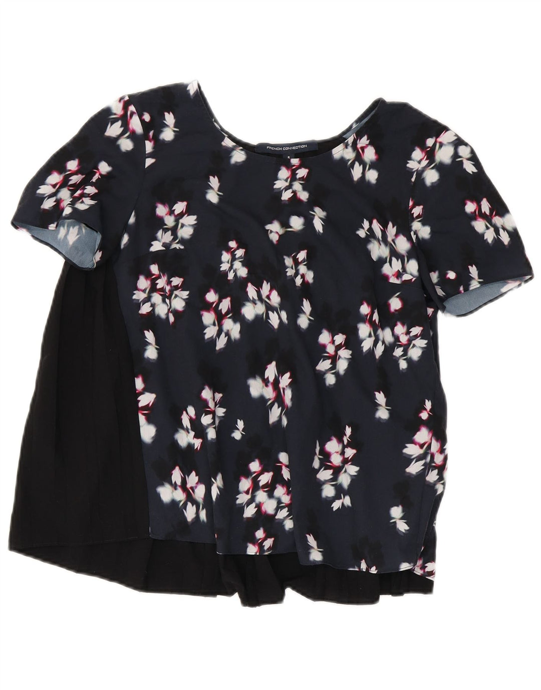 French Connection Damen-Blusenoberteil, UK-Größe 40, Größe S, Schwarz, Blumenmuster, Polyester
