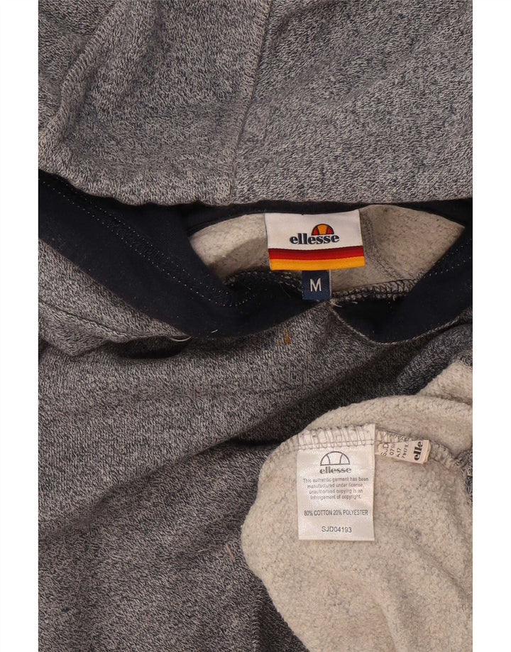 Ellesse Herren-Kapuzenpullover mit Grafik, mittelgrau gesprenkelte Baumwolle