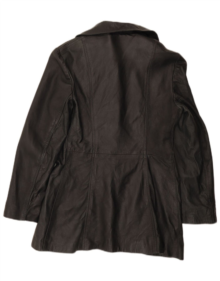 Vintage Damen Lederjacke UK 12 Medium Schwarz
