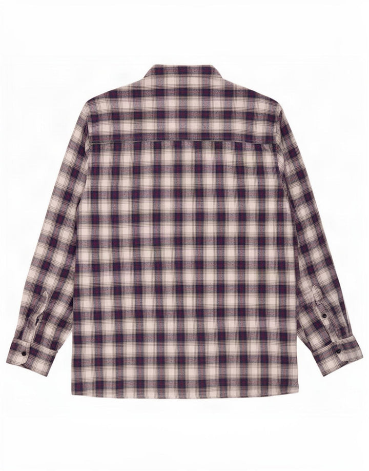 Rosengarten Herren-Flanellhemd aus mittelblau karierter Baumwolle