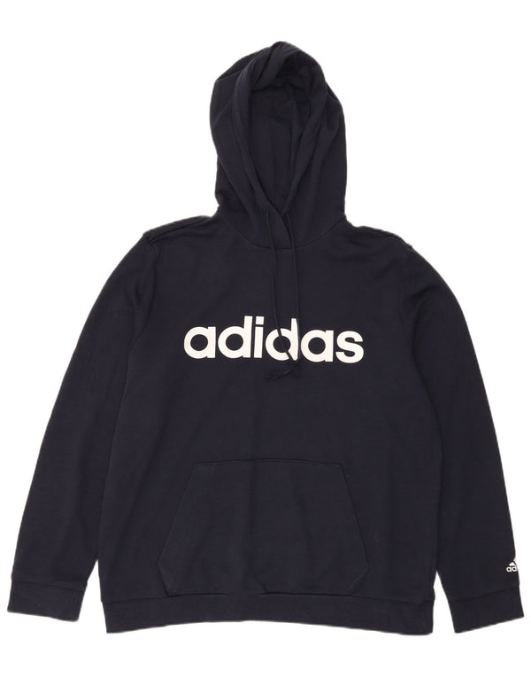 Adidas Damen Graphic Hoodie Pullover UK 20/22 XL Marineblau Baumwolle