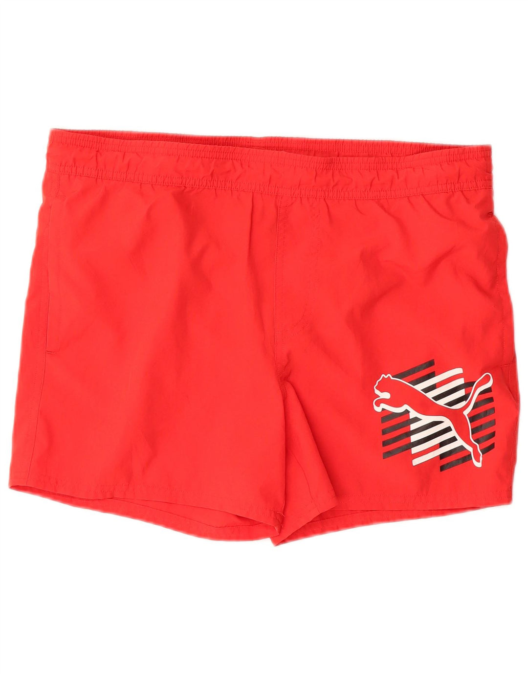 PUMA Mens Graphic Swimming Shorts Small Red Polyester
