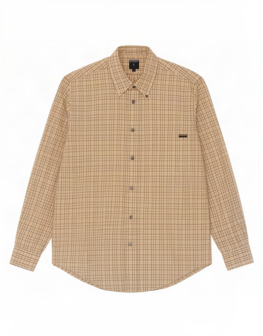 Trussardi Herren-Hemd, mittelbeige, kariert, Baumwolle