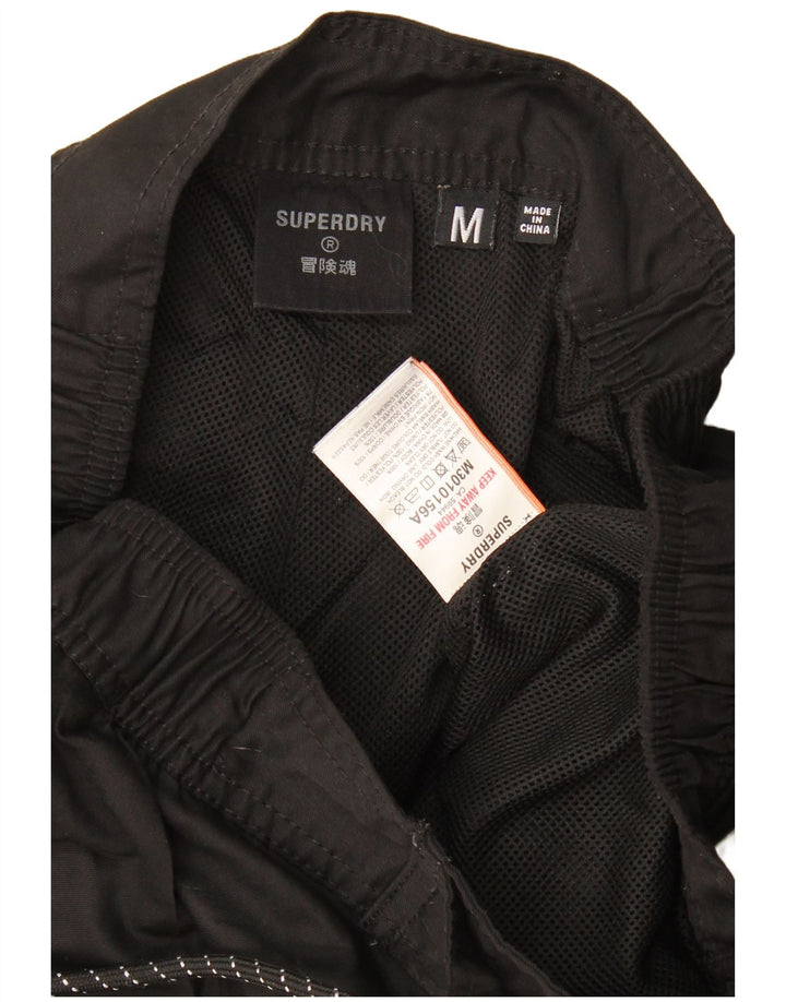 Superdry Herren-Badeshorts mit Grafik, Mittelschwarzes Polyester