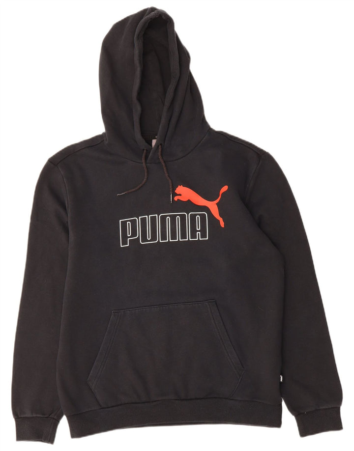 PUMA Mens Graphic Hoodie Jumper Medium Black Cotton