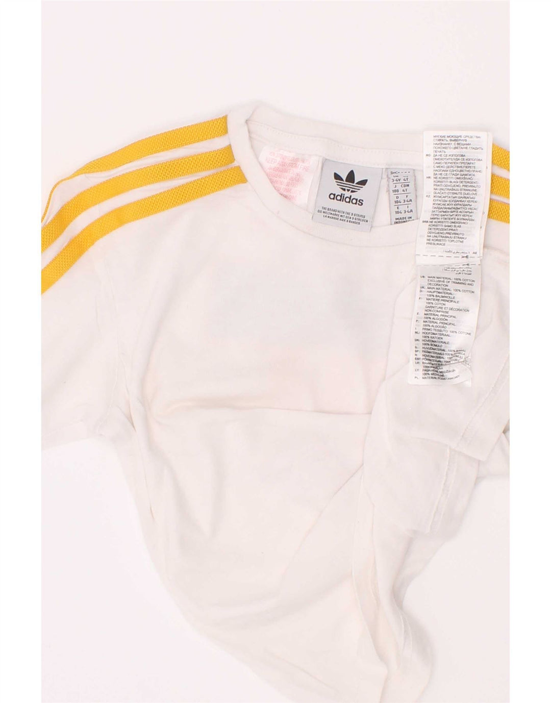 Adidas Jungen T-Shirt mit Grafik, 3–4 Jahre, weiße Baumwolle