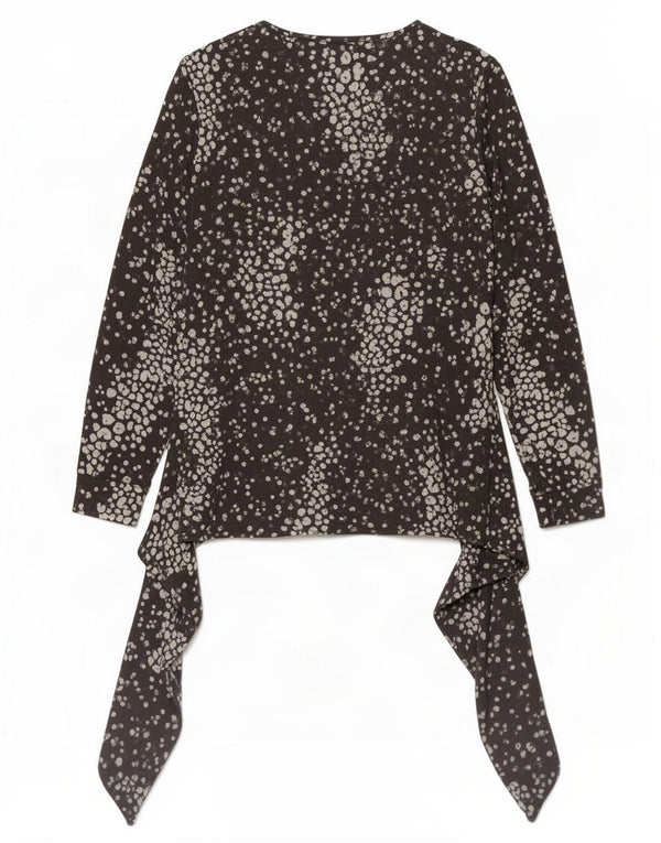Marks & Spencer Damen Langarm-Blusenoberteil UK 16 Large Schwarz gepunktet