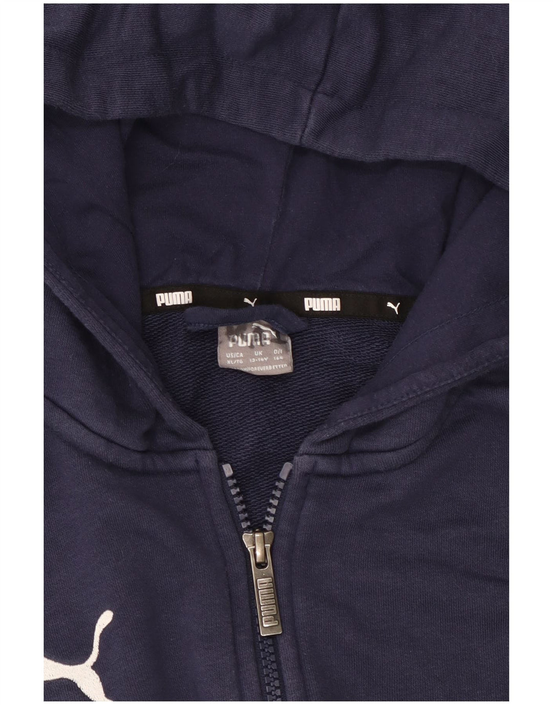 Puma Jungen-Kapuzenpullover mit Reißverschluss, 13–14 Jahre, Marineblau
