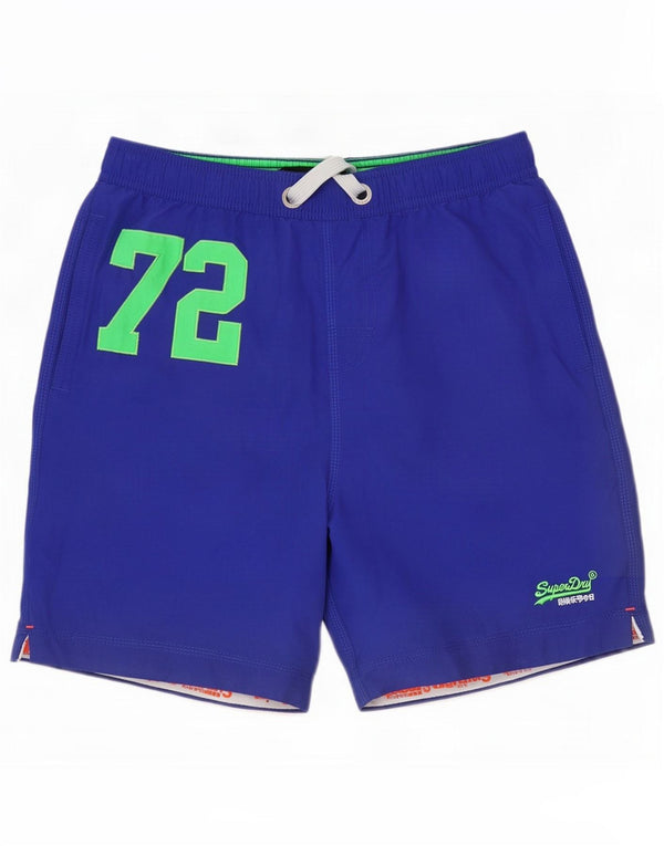 Superdry Mens Graphic Swimming Shorts Large Blue Polyester