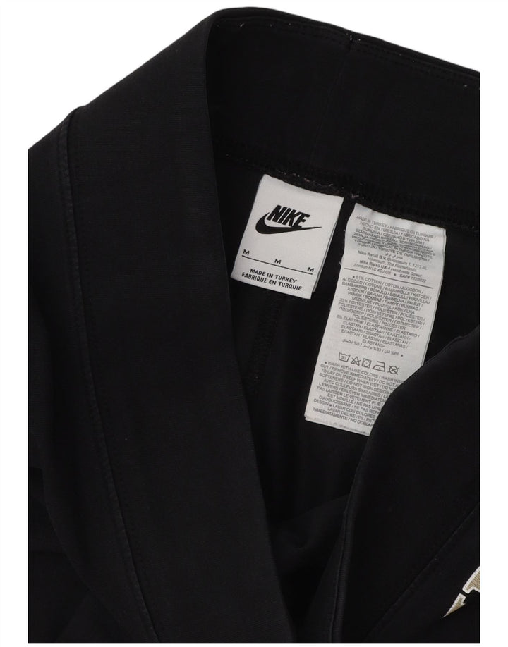 NIKE Damen Graphic Leggings UK 14 Mittelschwarze Baumwolle