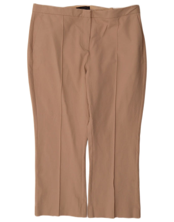 Marks & Spencer Damen-Hose mit hoher Taille, kurz geschnitten, UK 20, 2XL, W38, L26, Beige