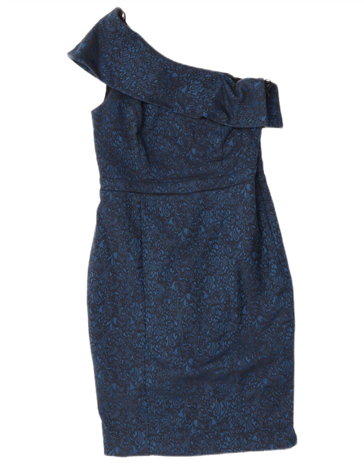 Next One-Shoulder-Kleid für Damen, Gr. 10, klein, blau, Paisleymuster