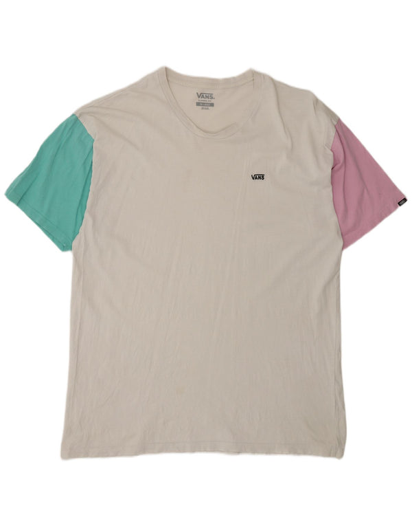 Vans Herren-T-Shirt mit klassischer Passform, 2XL, Weiß, Farbblock