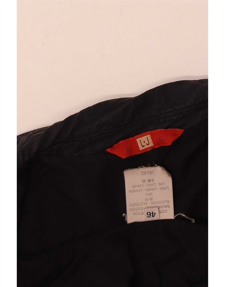 Liu Jo Damen 1-Knopf-Blazerjacke IT 46 Große marineblaue Baumwolle