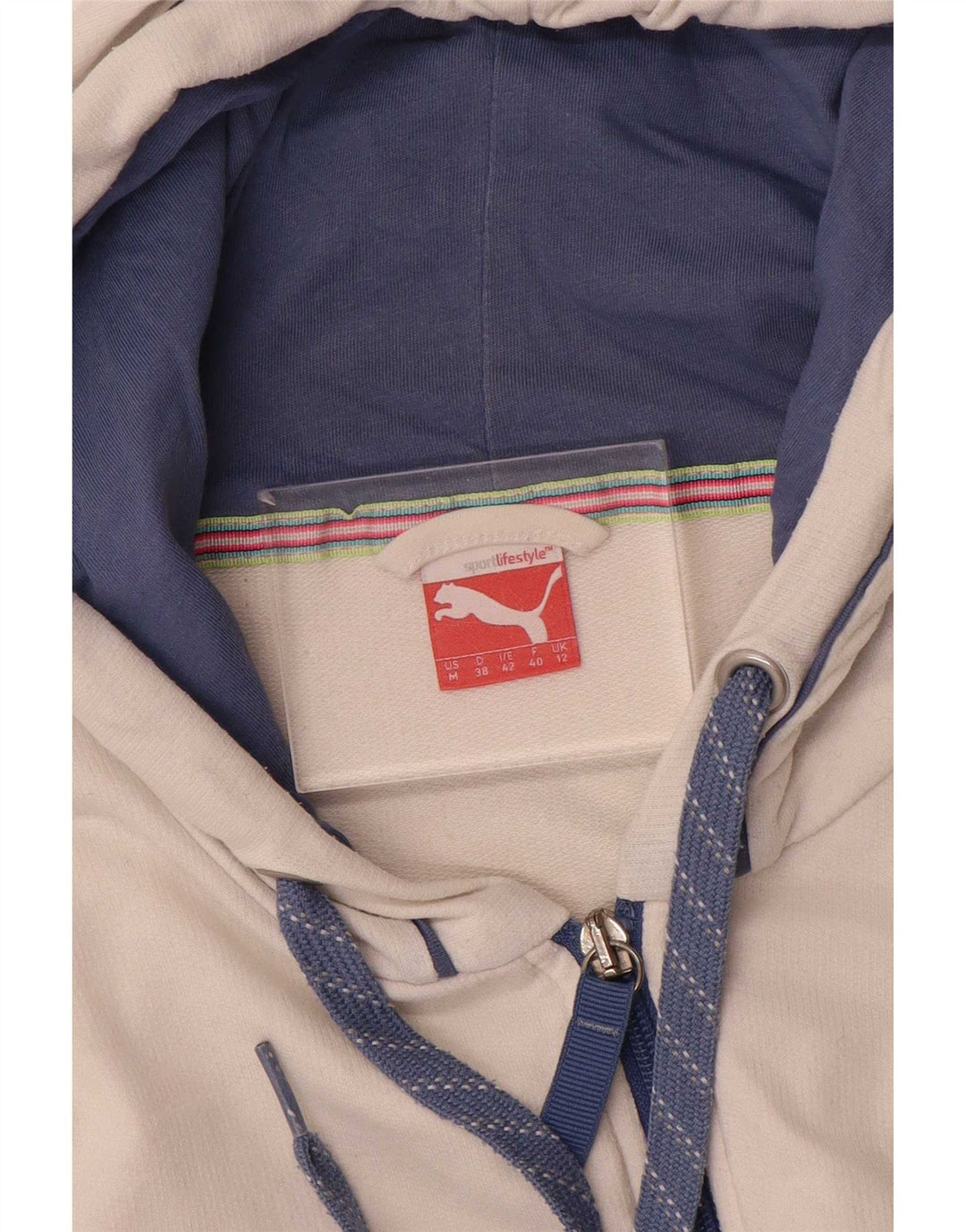 Puma Damen Zip Hoodie Pullover UK 12 Mittelweiß