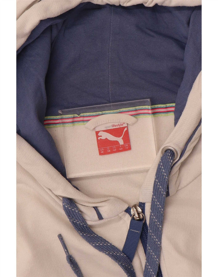 Puma Damen Zip Hoodie Pullover UK 12 Mittelweiß