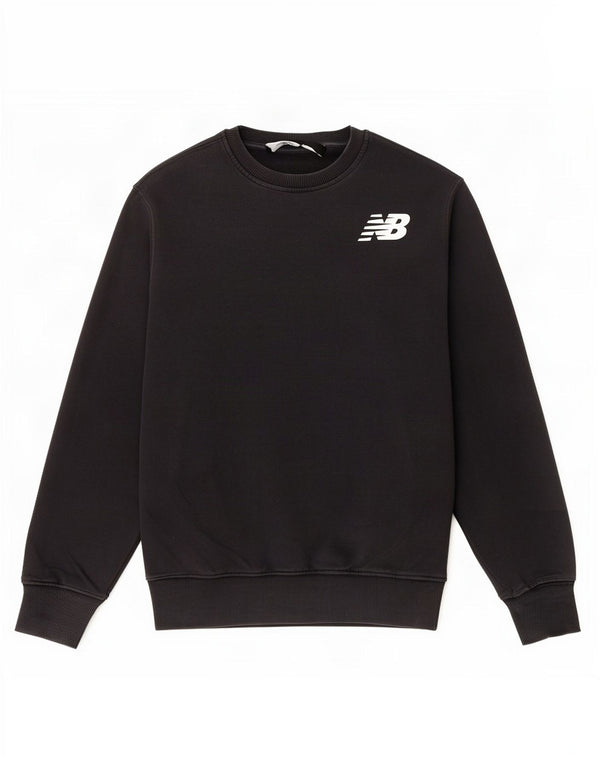 New Balance Herren-Sweatshirt-Pullover aus mittelschwarzer Baumwolle
