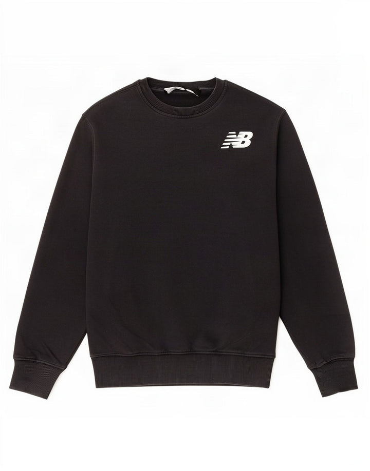 New Balance Herren-Sweatshirt-Pullover aus mittelschwarzer Baumwolle