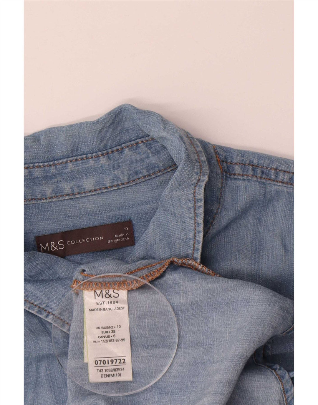 Marks & Spencer Damen Übergroßes Jeanshemd UK 10 Small Blue Lyocell