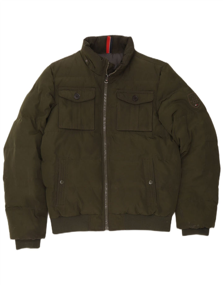 Tommy Hilfiger Herren Wattierte Jacke UK 38 Mittelgrünes Polyester