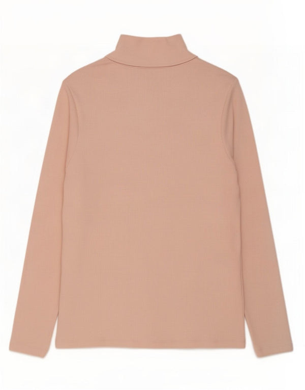 Marks & Spencer Womens Zip Neck Top Langarm UK 18 XL Rosa Baumwolle
